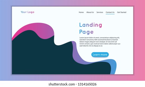 Landing page design template. Vector illustration eps 10