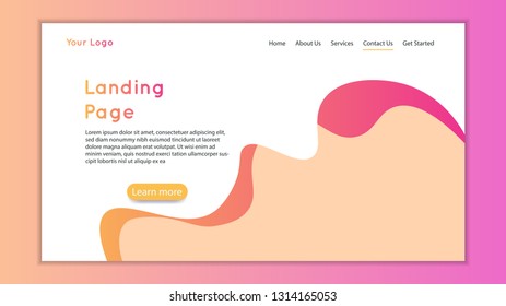 Landing page design template. Vector illustration eps 10
