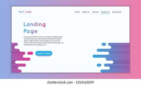 Landing page design template. Vector illustration eps 10