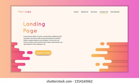 Landing page design template. Vector illustration eps 10