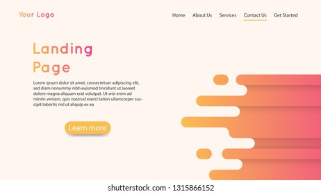 Landing page design template. Vector illustration eps 10