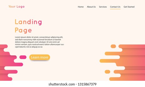 Landing page design template. Vector illustration eps 10