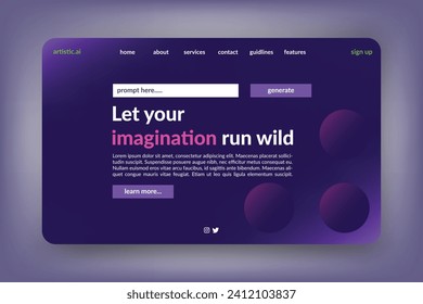 Landing page design template vector