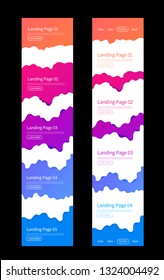 Landing page design template. Wave origami paper cut style. Can be used for ui, web, print design. Vector