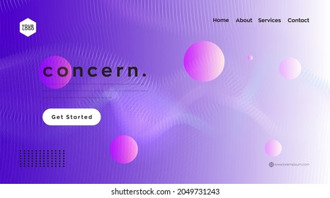 Landing page design. Web header, abstract violet vector background for website, design element , business template.