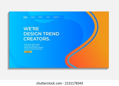 landing page design for website with gradient blue abstract for brand identity