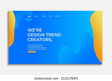 landing page design for website with gradient blue abstract for brand identity