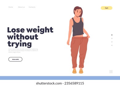 Landing page design website template giving information with tips to lose weight without trying