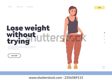 Landing page design website template giving information with tips to lose weight without trying