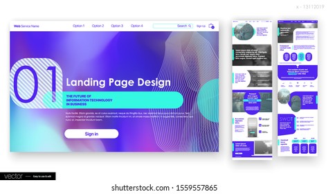 Landing Page Design from Website. Web UI UX Design.  Corporate User Interface