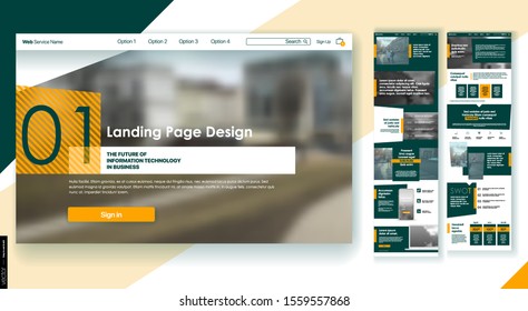 Landing Page Design from Website. Diseño de UX de UI web.  Interfaz de usuario corporativa