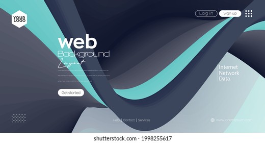 Landing page design for website. Web header, abstract colorful vector background for website, project development , business template.