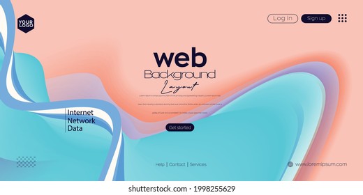 Landing page design for website. Web header, abstract colorful vector background for website, project development , business template.