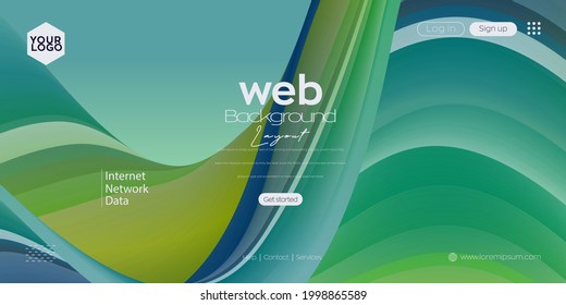 Landing page design for website. Web header, abstract colorful vector background for website, project development , business template.