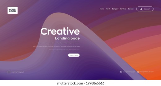 Landing page design for website. Web header, abstract colorful vector background for website, project development , business template.