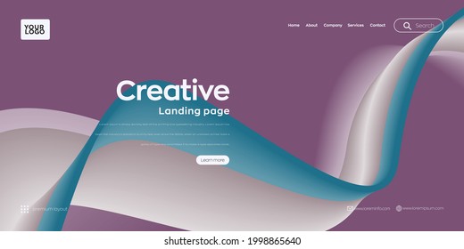 Landing page design for website. Web header, abstract colorful vector background for website, project development , business template.