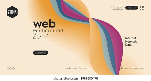 Landing Page Design für Website. Web-Header, abstrakter bunter Vektorhintergrund für Website, Projektentwicklung , Geschäftsvorlage.