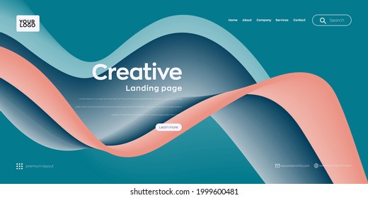 Landing page design for website. Web header, abstract colorful vector background for website, project development , business template.