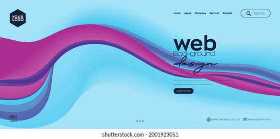 Landing page design for website. Web header, abstract colorful vector background for website, project development , business template.