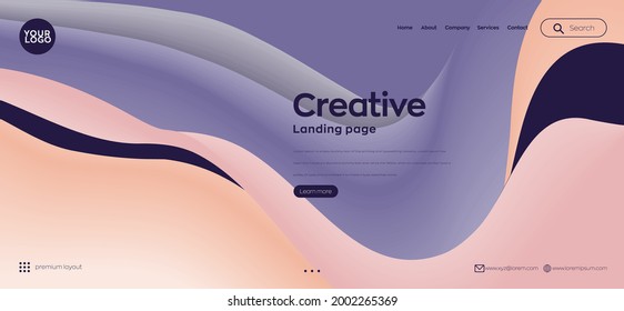 Landing page design for website. Web header, abstract colorful vector background for website, project development , business template.