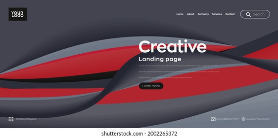 Landing page design for website. Web header, abstract colorful vector background for website, project development , business template.