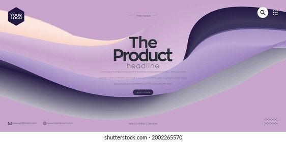 Landing page design for website. Web header, abstract colorful vector background for website, project development , business template.