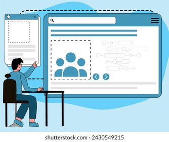 Landing page development program vector illustration 