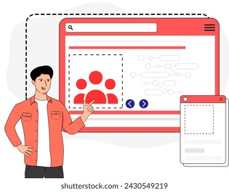 Landing page development program vector illustration 
