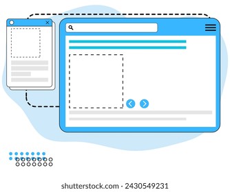 Landing page development program vector illustration 
