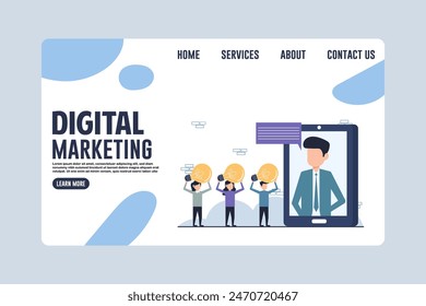 Landing Page Digital Marketing Design Illustration