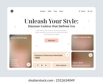 Landing page for fashion industry web ui