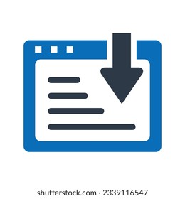 Icono azul plano de la página de aterrizaje Aislado en la ilustración del vector de fondo blanco | Iconos de Seo