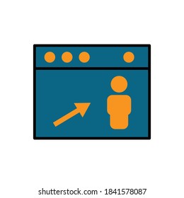 Landing page flat icon. Design template vector