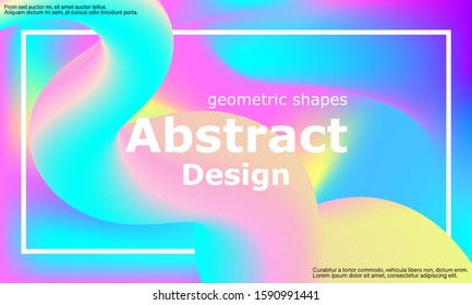 Landing page. Flow shape. Fluid background. Trendy abstract cover. Futuristic design poster. Colorful gradient. Vector.