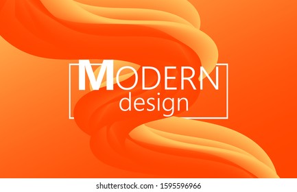 Landing page. Flow shape. Fluid background. Trendy abstract cover. Futuristic design poster. Colorful gradient. Vector.
