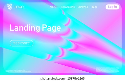 Landing page. Flow shape. Fluid background. Trendy abstract cover. Futuristic design poster. Colorful gradient. Vector.