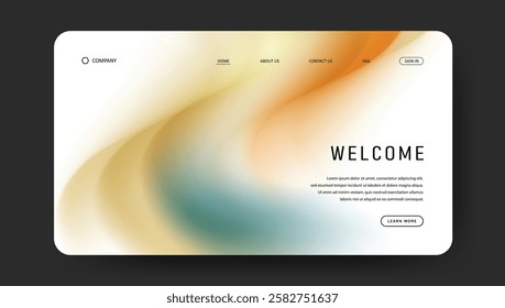 landing page with fluid gradient design