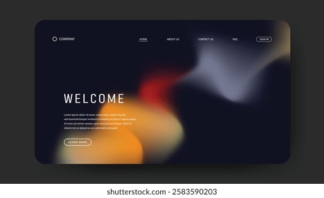 landing page with fluid gradient design