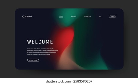 landing page with fluid gradient design