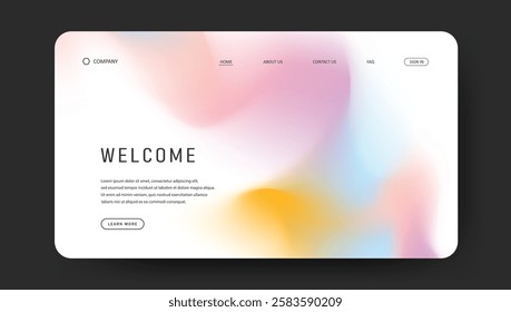 landing page with fluid gradient design