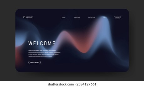 landing page with fluid gradient design