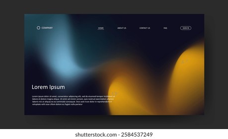 landing page with fluid gradient design