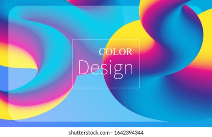 Landing page. Fluid shape. Liquid background. Trendy abstract cover. Futuristic design poster. Fluid flow. Colorful gradient. Vector.