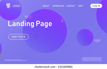 Landing page. Geometric background. Minimal abstract cover design. Creative colorful wallpaper. Trendy gradient poster. Vector illustration.