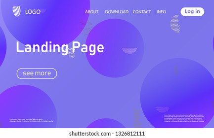 Landing page. Geometric background. Minimal abstract cover design. Creative colorful wallpaper. Trendy gradient poster. Vector illustration.
