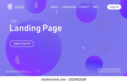 Landing page. Geometric background. Minimal abstract cover design. Creative colorful wallpaper. Trendy gradient poster. Vector illustration.