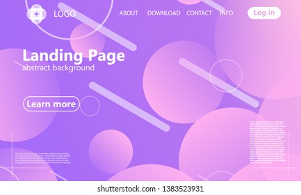 Landing page. Geometric background. Minimal abstract cover design. Creative colorful wallpaper. Trendy gradient poster. Vector illustration.