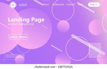 Landing page. Geometric background. Minimal abstract cover design. Creative colorful wallpaper. Trendy gradient poster. Vector illustration.