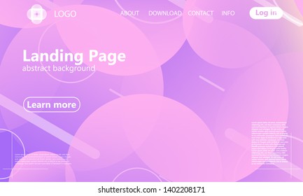 Landing page. Geometric background. Minimal abstract cover design. Creative colorful wallpaper. Trendy gradient poster. Vector illustration.