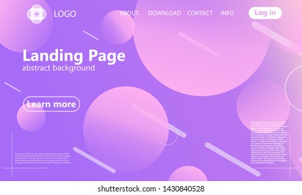Landing page. Geometric background. Minimal abstract cover design. Creative colorful wallpaper. Trendy gradient poster. Vector illustration.